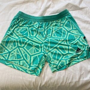 adidas Teal and Mint Geometric Athletic Shorts